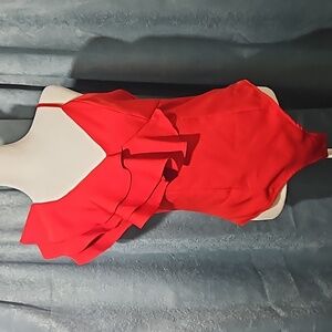 Women’s Red One Shoulder Bodysuit - Size Large